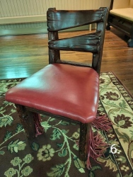 Chairs by Aaron: "On the Fringe" - Farthingale Chair, Reclaimed Fir & Leather, $2000.00