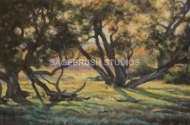 16x24 - A Canopy Of Willows - Prairie Landscape Oil Painting by Dean Francis - 2036