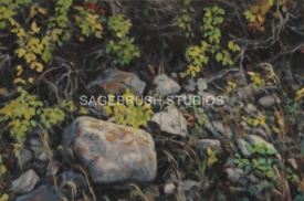 16x24 - Dry Creek Bed - Prairie Landscape Oil Painting by Dean Francis - 2038