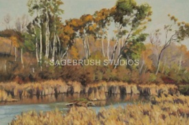 20x30 - Overlooking The Pond - Prairie Landscape Oil Painting by Dean Francis - 2021