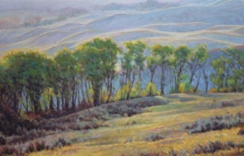 24x36 - Misty Vale - Prairie Landscape Oil Painting by Dean Francis - 2208