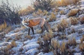 16x24 - An Evening Hunt - Prairie Landscape Oil Painting by Dean Francis - 2226