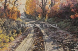 24x36 - Trail Framed In Color - Prairie Landscape Oil Painting by Dean Francis - 2014