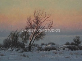 30x40 - Mid-Winters Dream - Prairie Landscape Oil Painting by Dean Francis - 2008