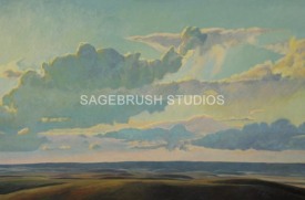 40x60 - Cloud Play Over The Great Plains - Prairie Landscape Oil Painting by Dean Francis - 2002