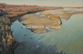 40x60 - Designs By Water - Prairie Landscape Oil Painting by Dean Francis - 2003