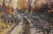 24x36 - Trail Framed In Color - Prairie Landscape Oil Painting by Dean Francis - 2014